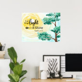 マタイ5:16あなたの光を聖書クリスチャンに輝かせなさい ポスター (ホームオフィス)
