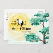 マタイ5:16あなたの光を聖書クリスチャンに輝かせなさい ポストカード (正面/裏面)