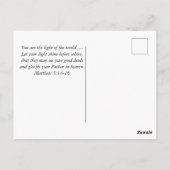 マタイ5:16あなたの光を聖書クリスチャンに輝かせなさい ポストカード (裏面)