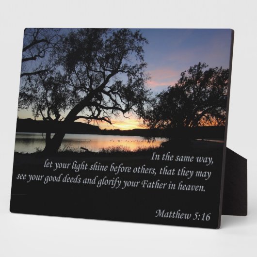 マタイ5:16あなたの光を輝かせなさい… フォトプラーク (側面)
