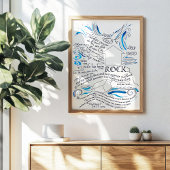 マタイ5 24 27ロックバイブル聖句の上の家 ポスター