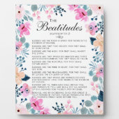 マタイ5:3-12フローラ聖句 フォトプラーク (正面)