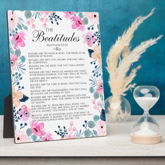 マタイ5:3-12フローラ聖句 フォトプラーク (側面)