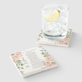 マタイ5:3-12聖なる書物、 経典バラ ストーンコースター (横)