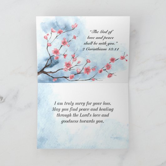 マタイ5:4賛美はモーリン悔やみや弔慰 カード (内部)