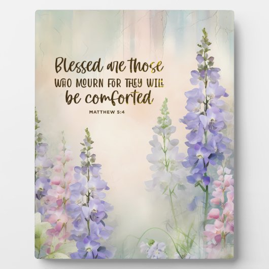 マタイ5:4賛美はモーリン悔やみや弔慰 フォトプラーク (正面)