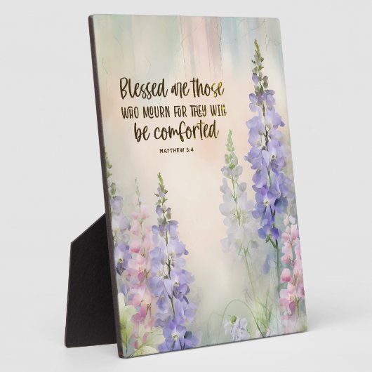 マタイ5:4賛美はモーリン悔やみや弔慰 フォトプラーク (側面)