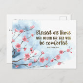 マタイ5:4賛美はモーリン悔やみや弔慰 ポストカード (正面/裏面)