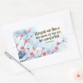 マタイ5:4賛美は聖書を悲しむ人々である 長方形シール (封筒)