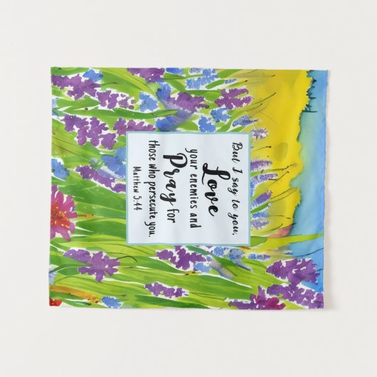 マタイ5:44わたしはあなた方に言う敵を愛せよ聖書 タペストリー (正面(横))