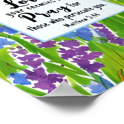 マタイ5:44わたしはあなた方に言う敵を愛せよ聖書 ポスター (角)