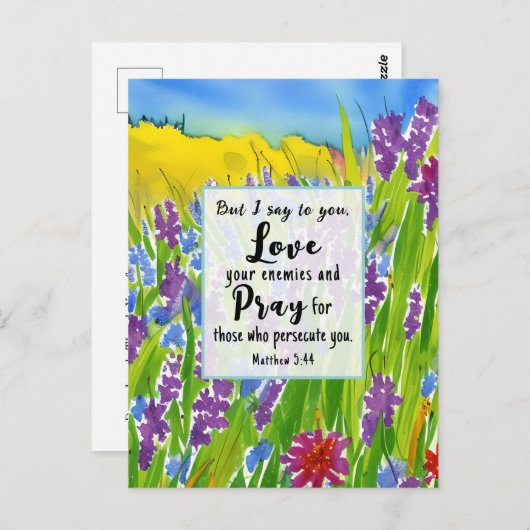 マタイ5:44わたしはあなた方に言う敵を愛せよ聖書 ポストカード (正面/裏面)