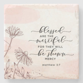 マタイ5:7賛美は慈悲の聖句である ストーンコースター