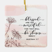 マタイ5:7賛美は慈悲の聖句である セラミックオーナメント (正面)