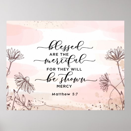 マタイ5:7賛美は慈悲の聖句である ポスター (正面)