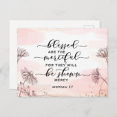 マタイ5:7賛美は慈悲の聖句である ポストカード (正面/裏面)