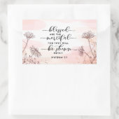 マタイ5:7賛美は慈悲の聖句である 長方形シール (バッグ)