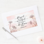 マタイ5:7賛美は慈悲の聖句である 長方形シール (封筒)