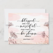 マタイ5:7賛美は慈悲深いフラットカード (正面)
