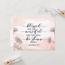 マタイ5:7賛美は慈悲深いフラットカード