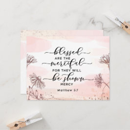 マタイ5:7賛美は慈悲深いフラットカード