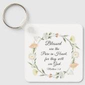 マタイ5:8は賛美ハートの聖典の中で純粋である キーホルダー (正面)