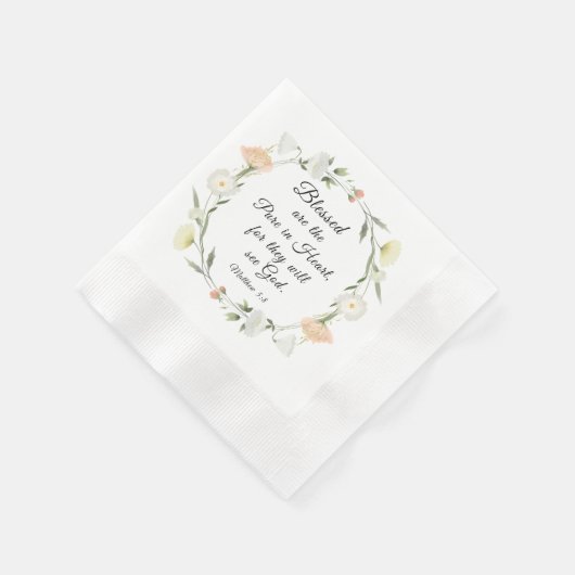 マタイ5:8は賛美ハートの聖典の中で純粋である 縁ありカクテルナプキン (角)