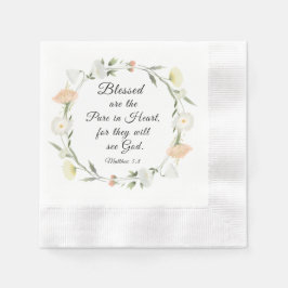 マタイ5:8は賛美ハートの聖典の中で純粋である 縁ありカクテルナプキン