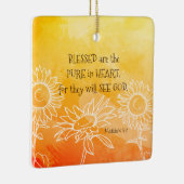 マタイ5:8は賛美聖書の聖句の中で純粋なハートである セラミックオーナメント (右)