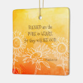 マタイ5:8は賛美聖書の聖句の中で純粋なハートである セラミックオーナメント (左)
