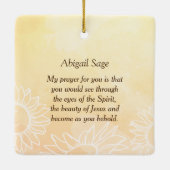 マタイ5:8は賛美聖書の聖句の中で純粋なハートである セラミックオーナメント (裏面)