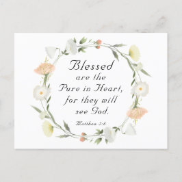 マタイ5:8は賛美聖書の聖句の中で純粋なハートである ポストカード