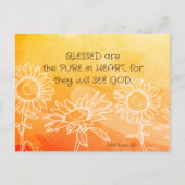 マタイ5:8は賛美聖書の聖句の中で純粋なハートである ポストカード (正面)