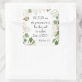 マタイ5 9賛美は平和の人々である スクエアシール (バッグ)