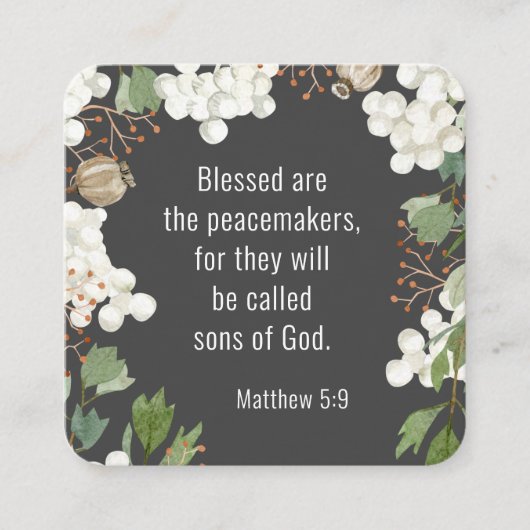 マタイ5 9賛美は平和の人々である スクエア名刺 (正面)