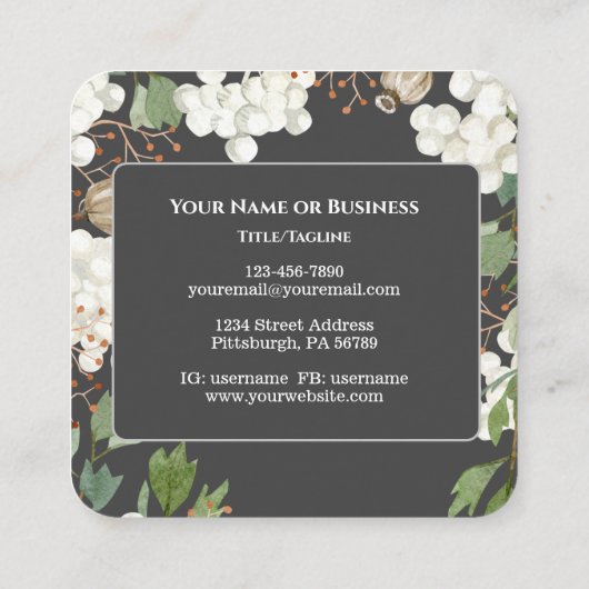 マタイ5 9賛美は平和の人々である スクエア名刺 (裏面)