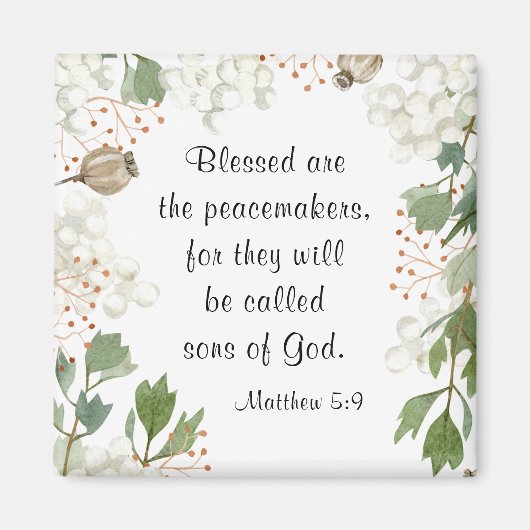 マタイ5 9賛美は平和の人々である マグネット (正面)