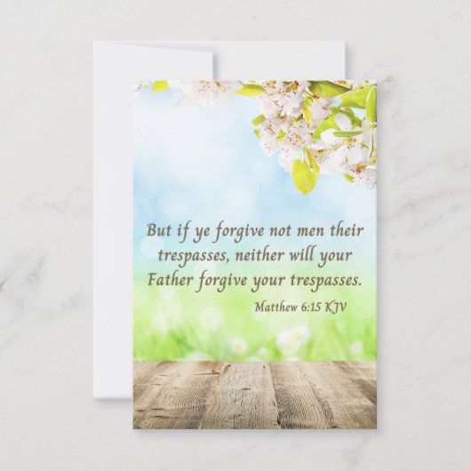 マタイ6:15 KJV聖書聖なる書物、 経典Pic Greeting カード (正面)