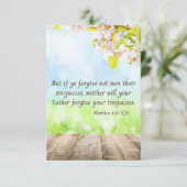 マタイ6:15 KJV聖書聖なる書物、 経典Pic Greeting カード (スタンド正面)