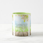 マタイ6:15 KJV聖書聖なる書物、 経典Pic Two-Tone マグカップ (中央)