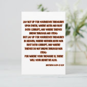 マタイ6:19-21 KJV聖書聖なる書物、 経典挨拶 カード (スタンド正面)