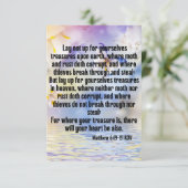 マタイ6:19-21 KJV聖書聖なる書物、 経典Pic Greeting カード (スタンド正面)