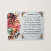 マタイ6:25感動的の聖書の詩 ジグソーパズル (横)