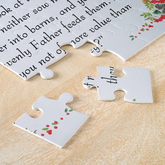 マタイ6:25感動的の聖書の詩 ジグソーパズル (側面)