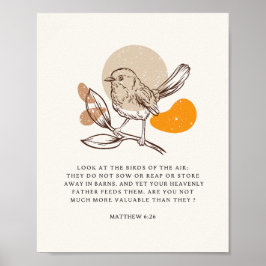 マタイ6:26空中の鳥を見よ ポスター
