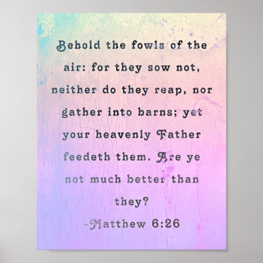 マタイ6:26聖なる書物、 経典ポスター ポスター (正面)