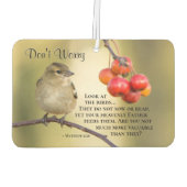 マタイ6:26聖書の聖句、心配するな カーエアーフレッシュナー (裏面)