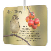 マタイ6:26聖書の聖句、心配するな カーエアーフレッシュナー (左)