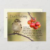 マタイ6:26聖書の聖句、心配するな ポストカード (正面/裏面)