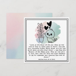 マタイ6:26, 28-29ハウスプラントバード勇気付けられる シーズンカード